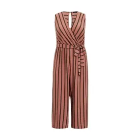 Diagonal Striped Jumpsuit Pants