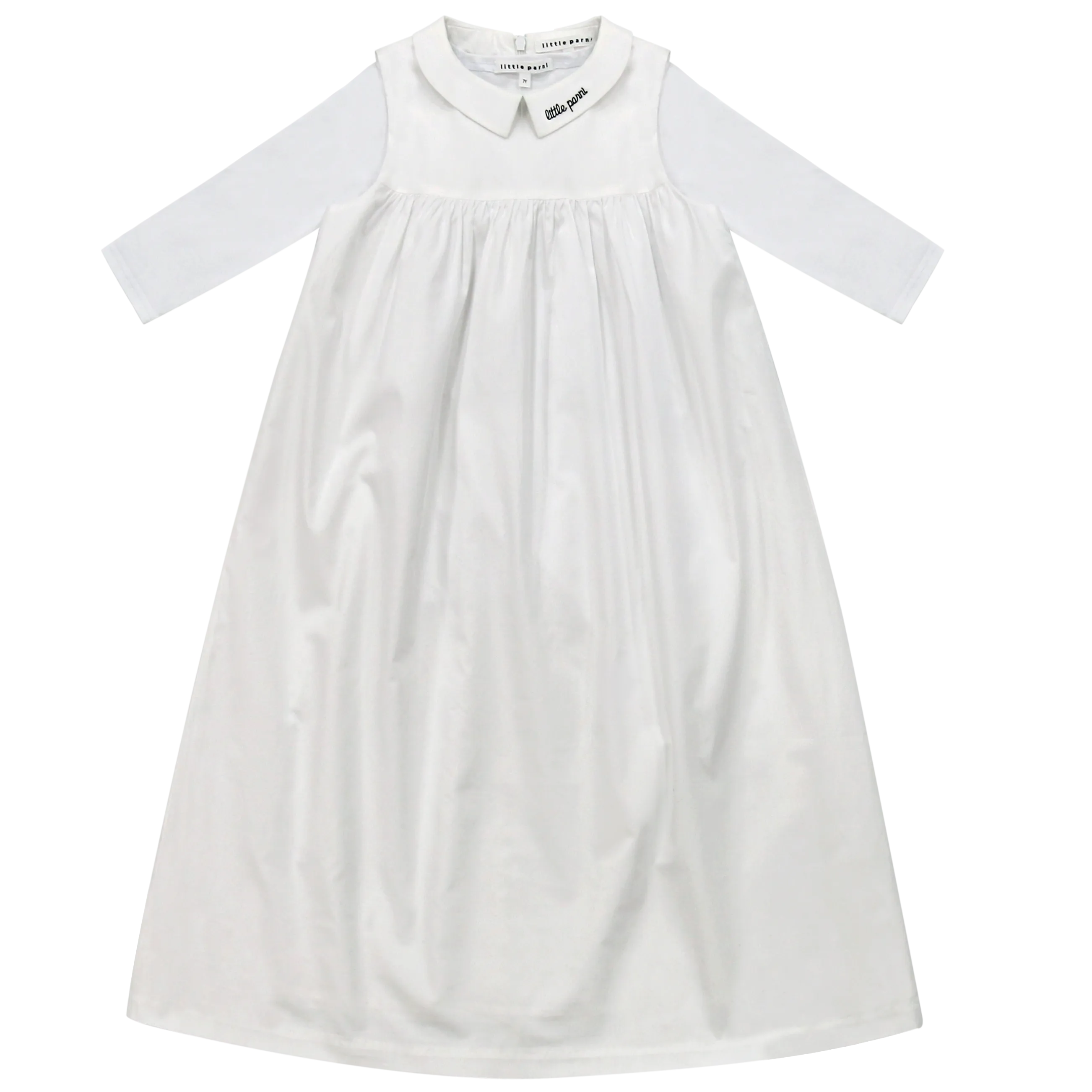 dress jumper with logo collar and tee - white