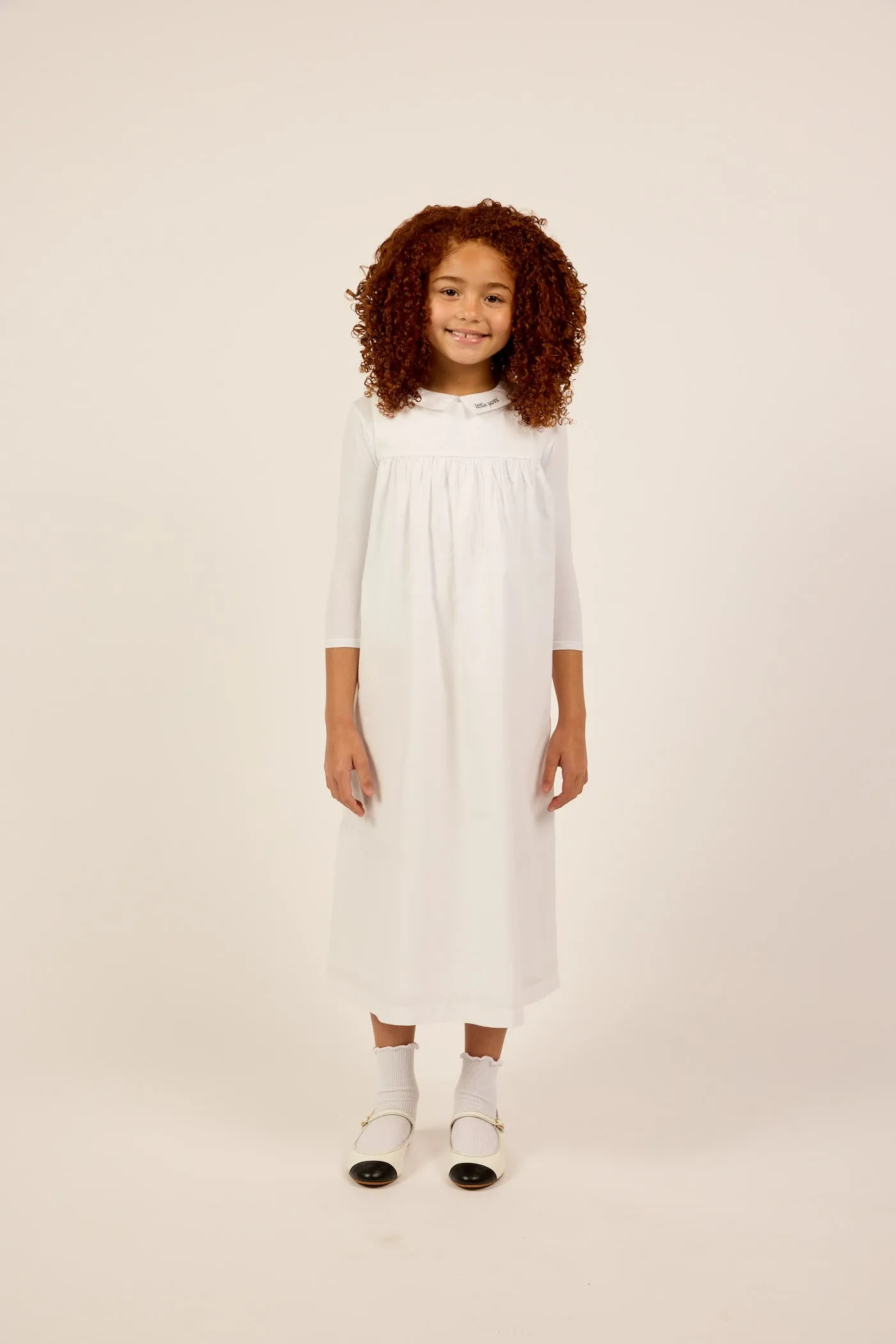 dress jumper with logo collar and tee - white