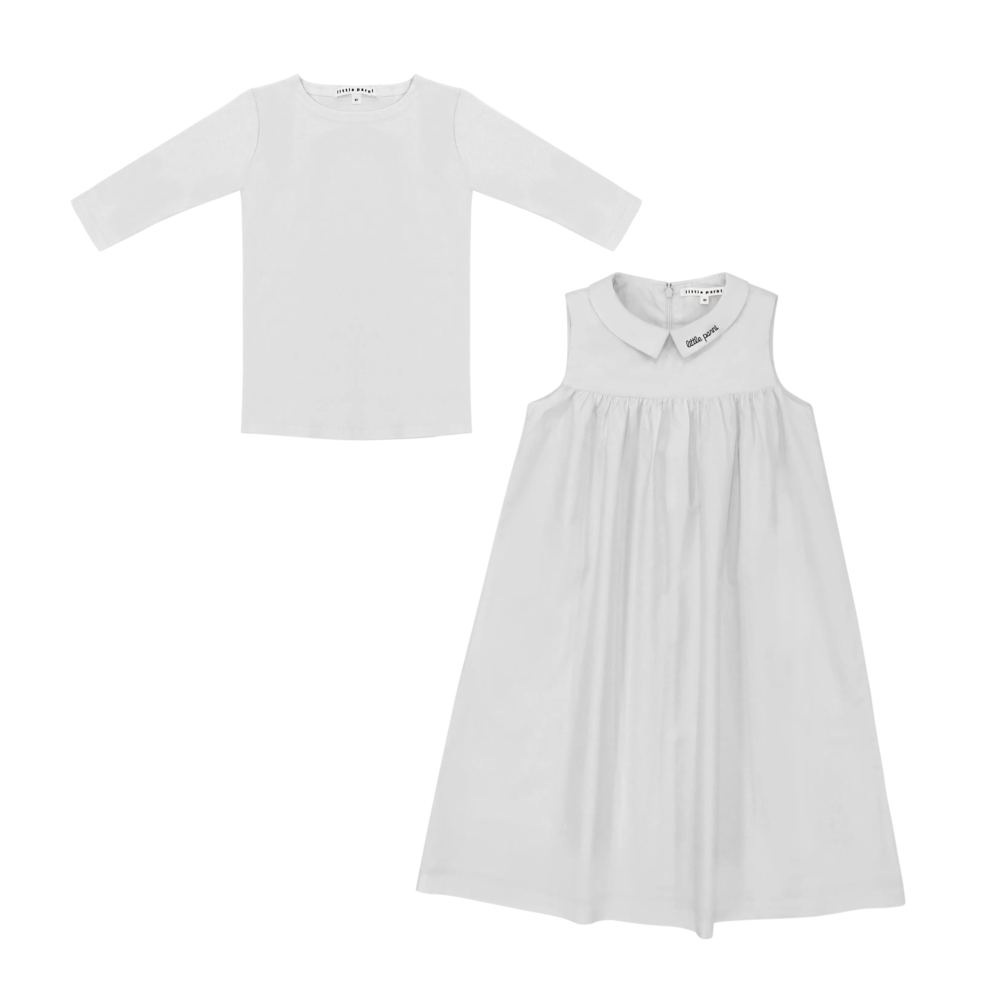 dress jumper with logo collar and tee - white
