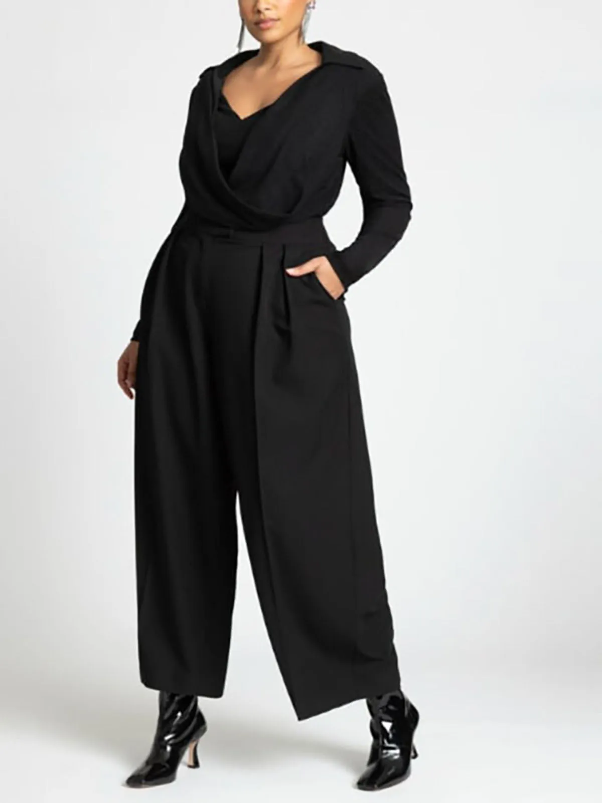 eloquii Size 30/32 Black Glitter Bodysuit