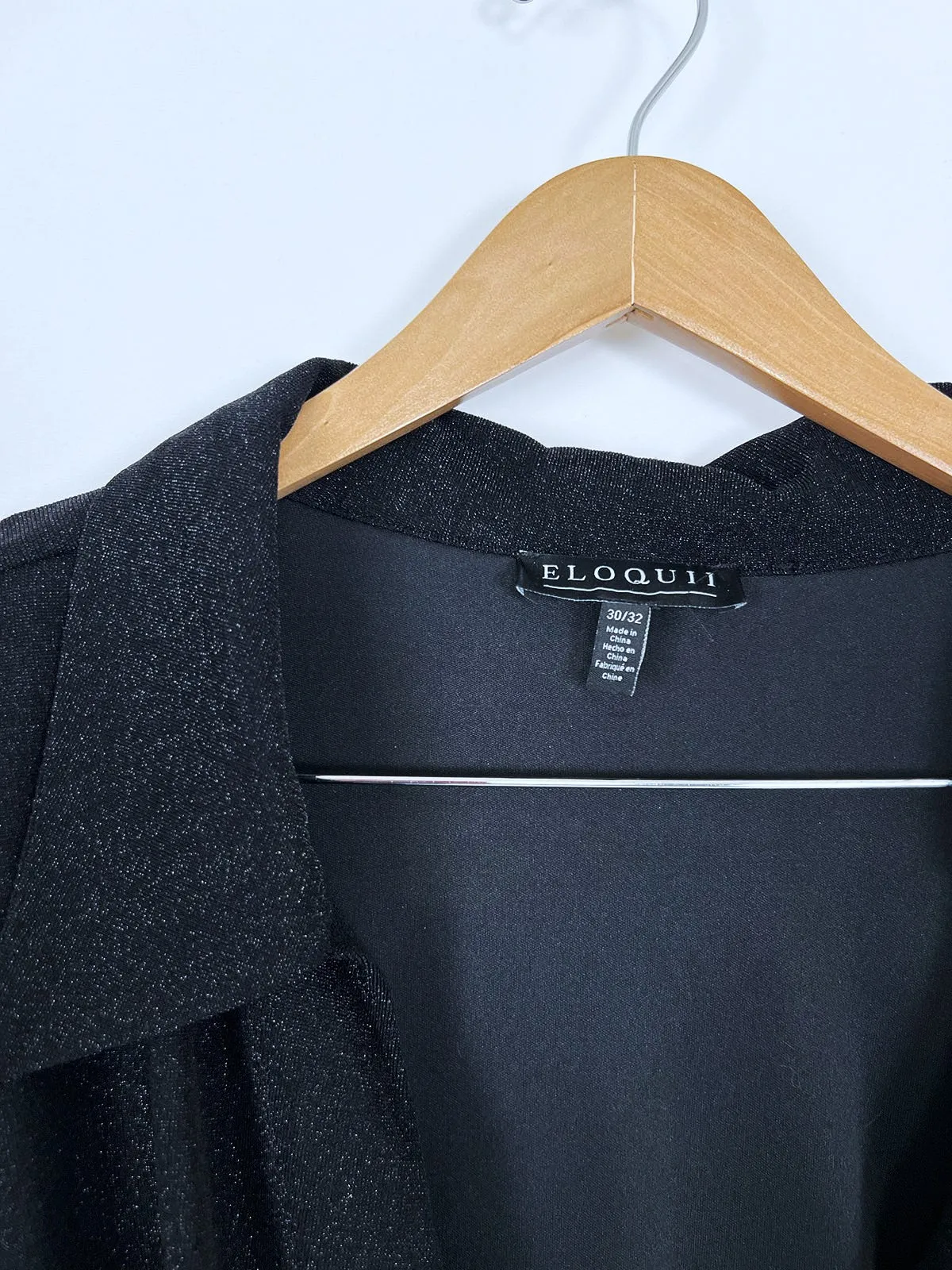 eloquii Size 30/32 Black Glitter Bodysuit