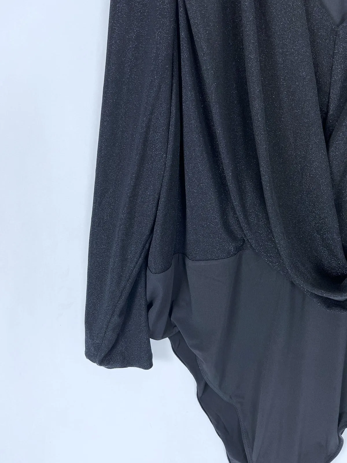 eloquii Size 30/32 Black Glitter Bodysuit