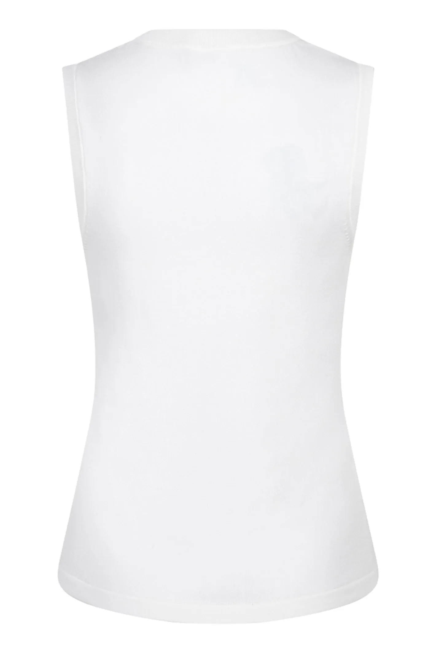 EsQualo 07000 Sweater Sleeveless Knit With Embellishment in Off White