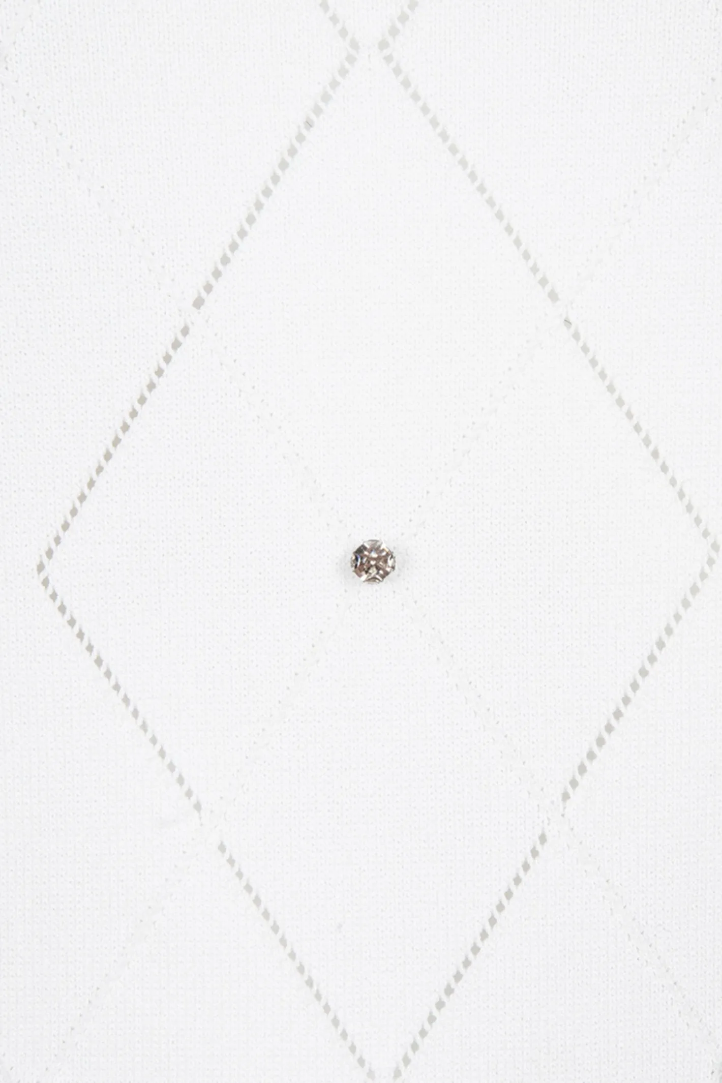 EsQualo 07000 Sweater Sleeveless Knit With Embellishment in Off White