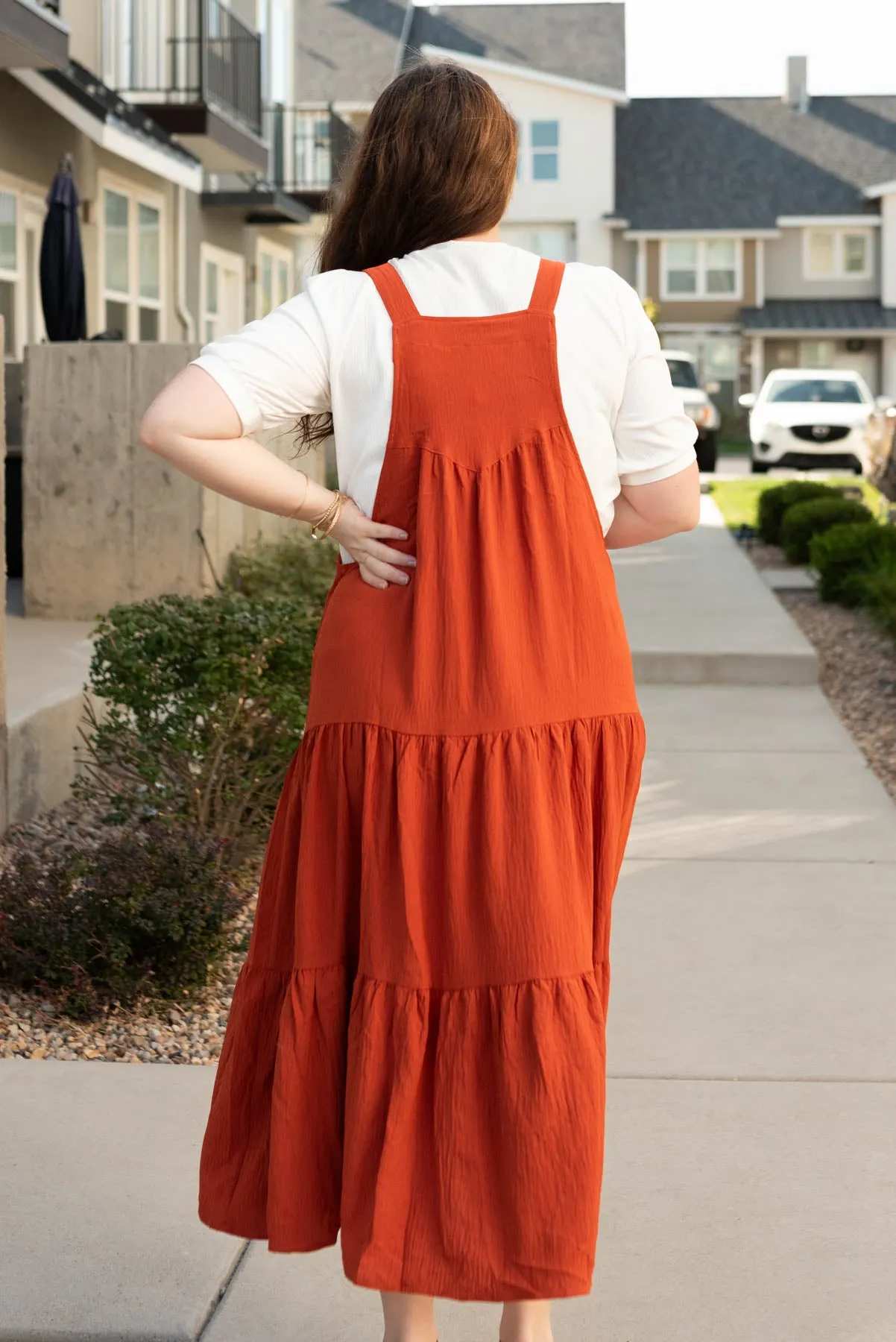 Everlee Rust Overall Dress