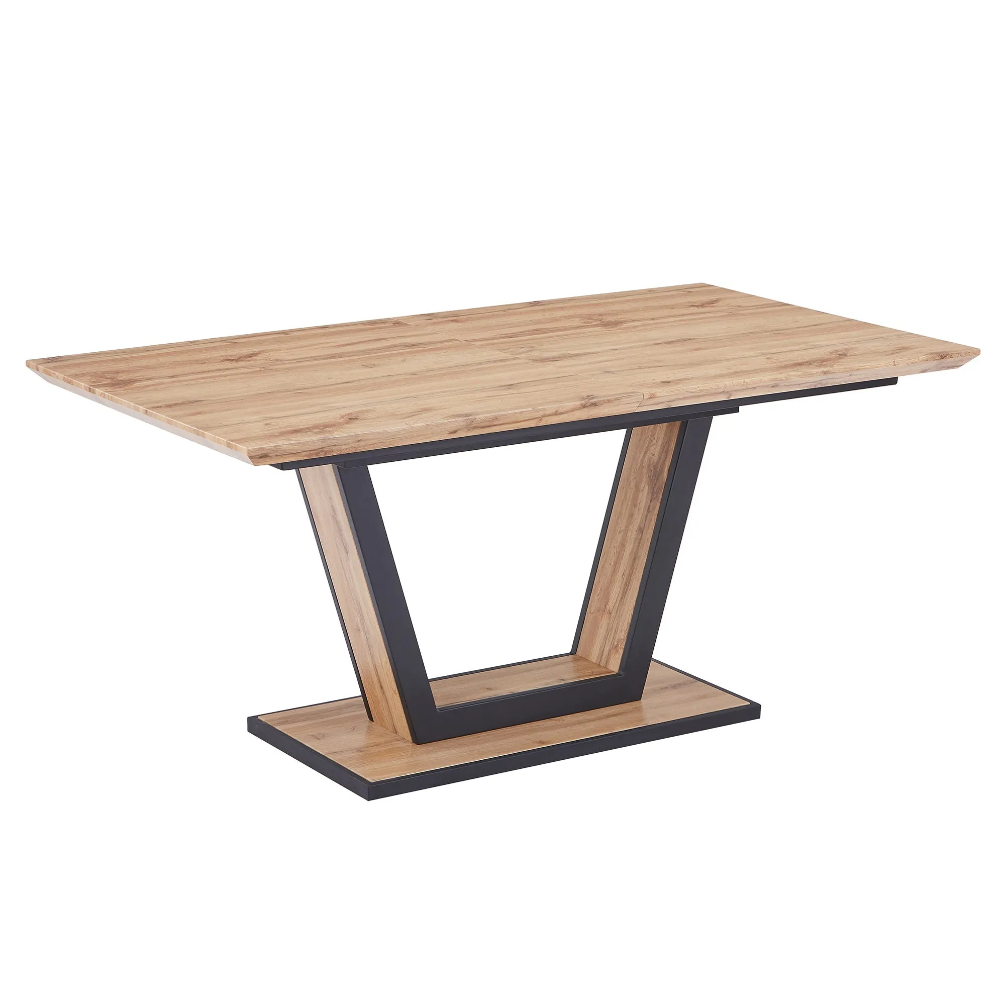 Extendable Rectangular Dining Table Forna Solid Wood