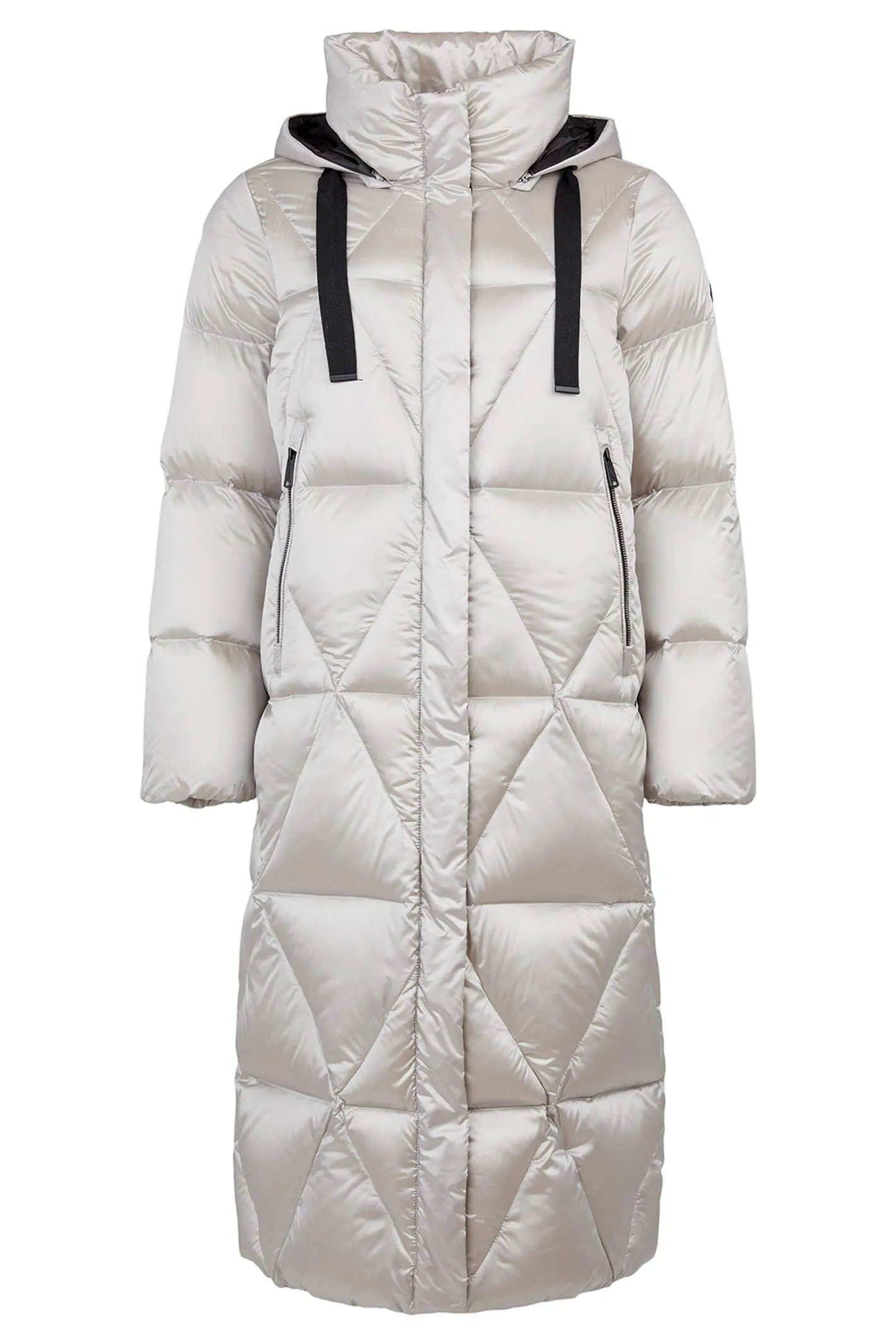 Frandsen 567-580-1190 Silver Grey Long Quilted Down Coat