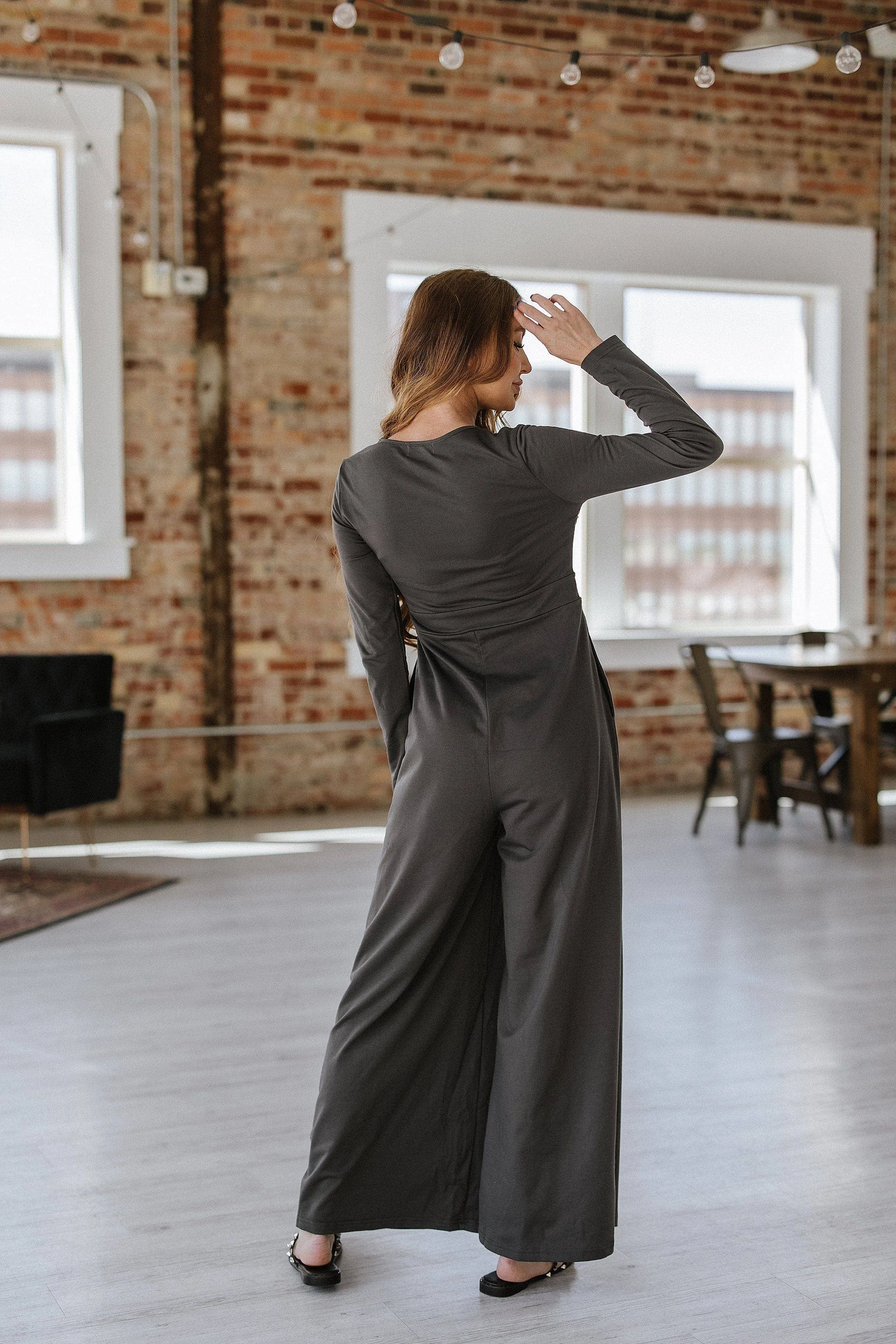 Gray Cody Knit Jumpsuit