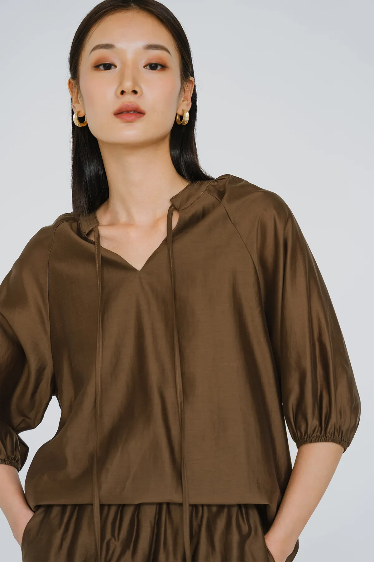 Have It All Tencel Top (Brown)