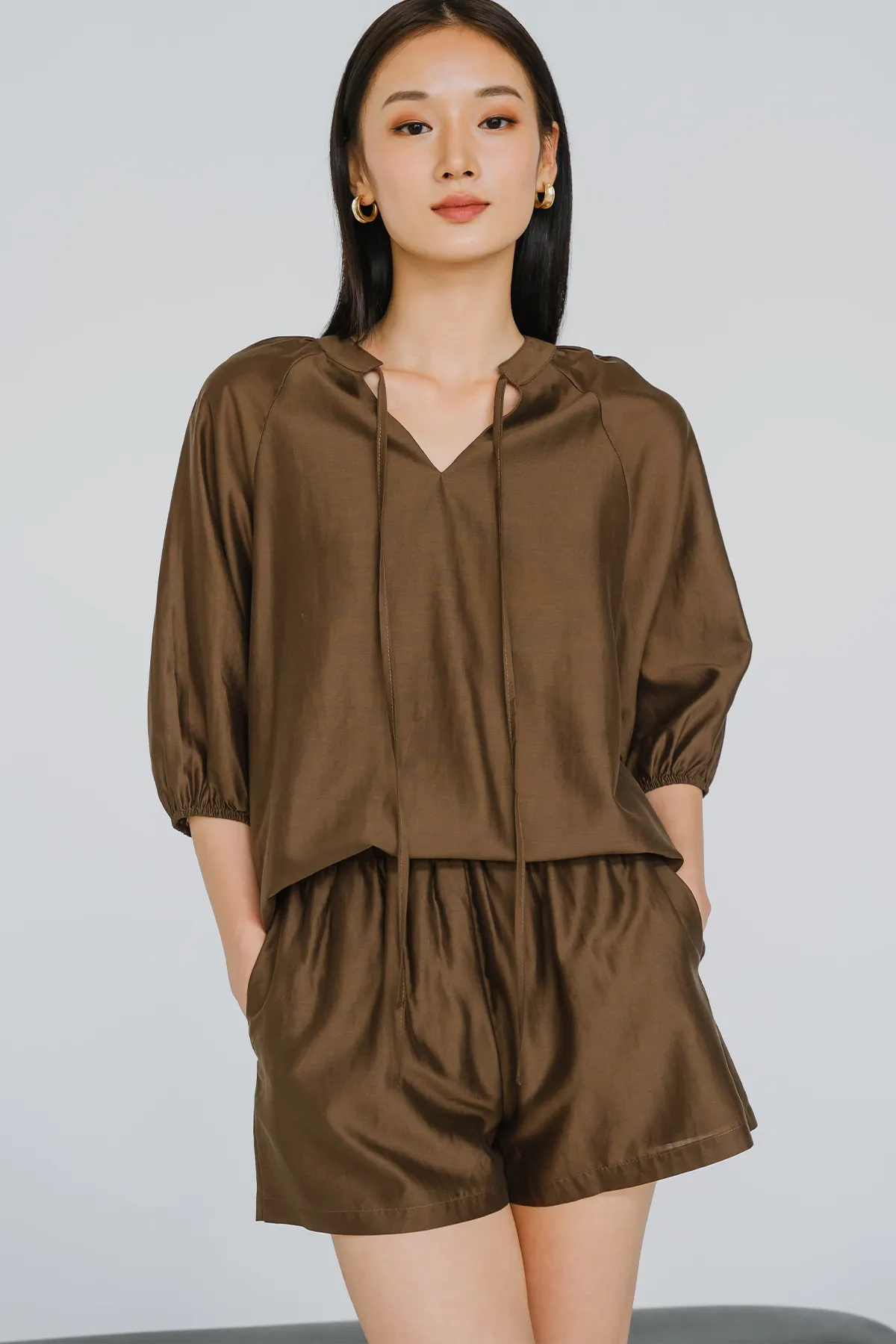 Have It All Tencel Top (Brown)