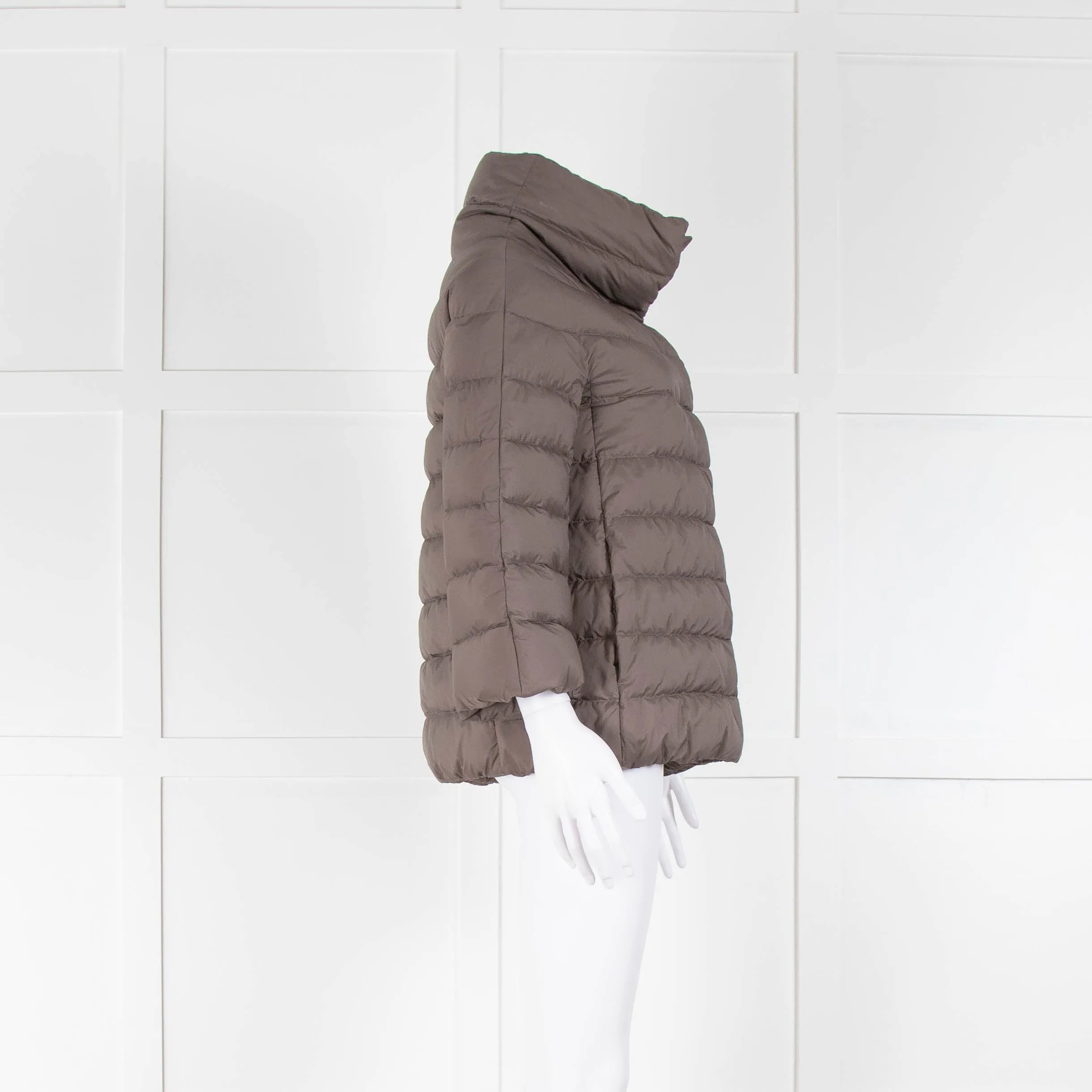Herno Taupe Short Puffer Jacket