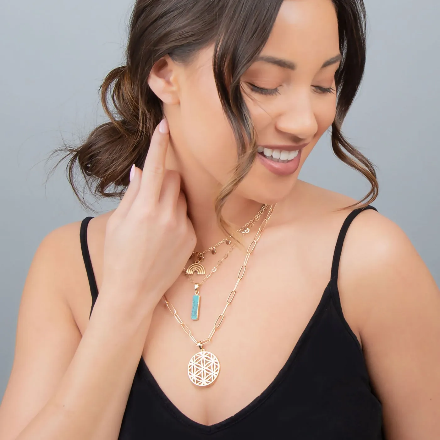 Howard's - Layer Me Disk Chain Necklace - Gold, 16 Inch