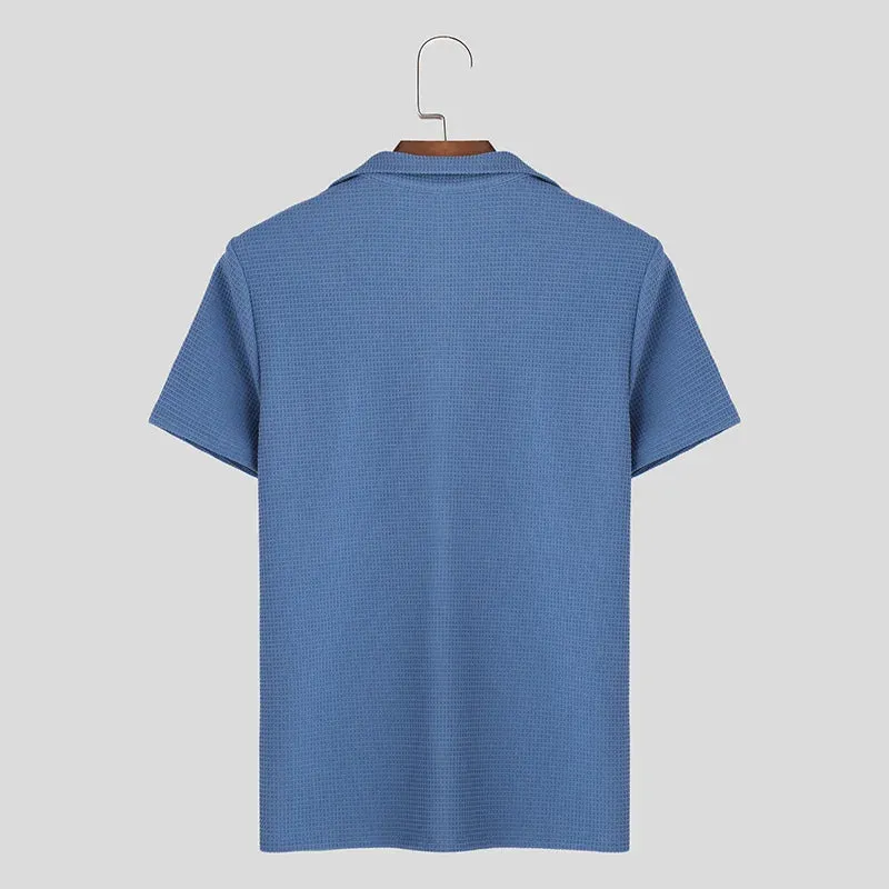 INCERUN Männer T Shirt Einfarbig V-ausschnitt Kurzarm Sommer Casual Tee Tops Streetwear 2024 Mode Freizeit Camisetas S-5XL