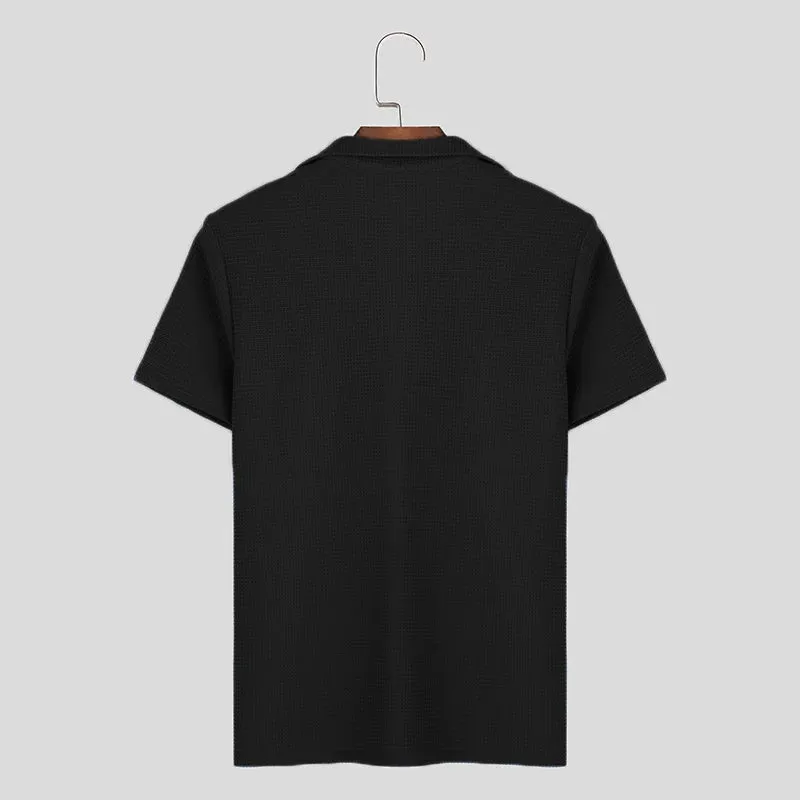 INCERUN Männer T Shirt Einfarbig V-ausschnitt Kurzarm Sommer Casual Tee Tops Streetwear 2024 Mode Freizeit Camisetas S-5XL