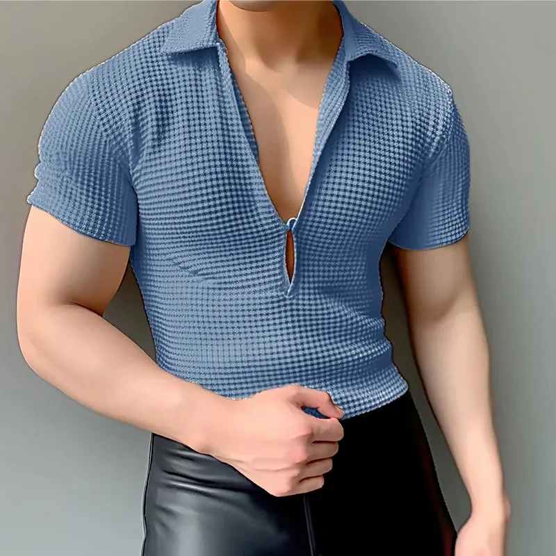 INCERUN Männer T Shirt Einfarbig V-ausschnitt Kurzarm Sommer Casual Tee Tops Streetwear 2024 Mode Freizeit Camisetas S-5XL