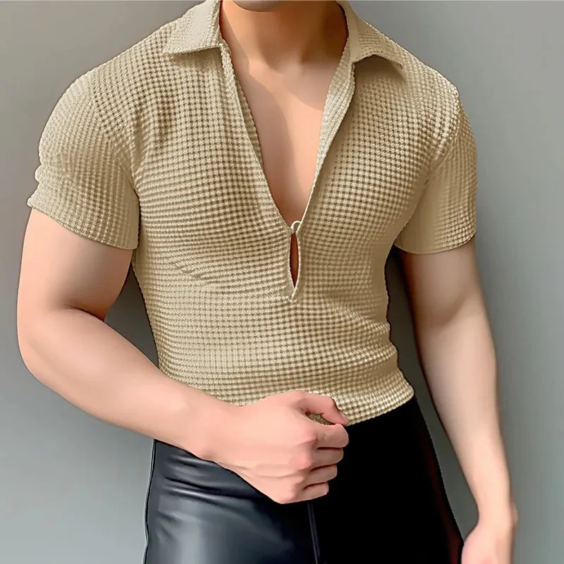 INCERUN Männer T Shirt Einfarbig V-ausschnitt Kurzarm Sommer Casual Tee Tops Streetwear 2024 Mode Freizeit Camisetas S-5XL