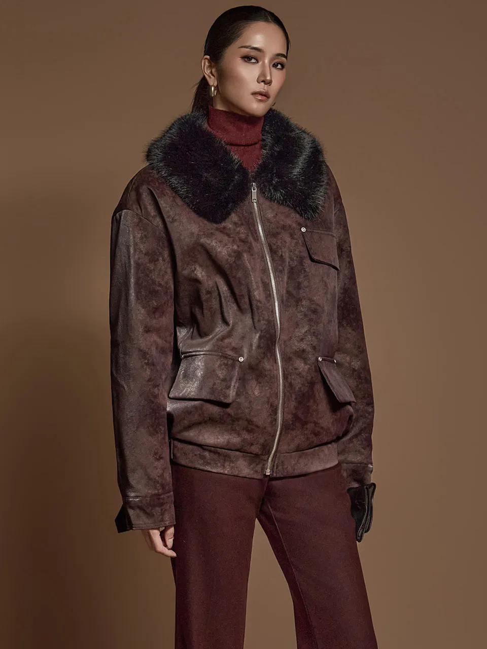 J2575 Suede Quilted Jumper