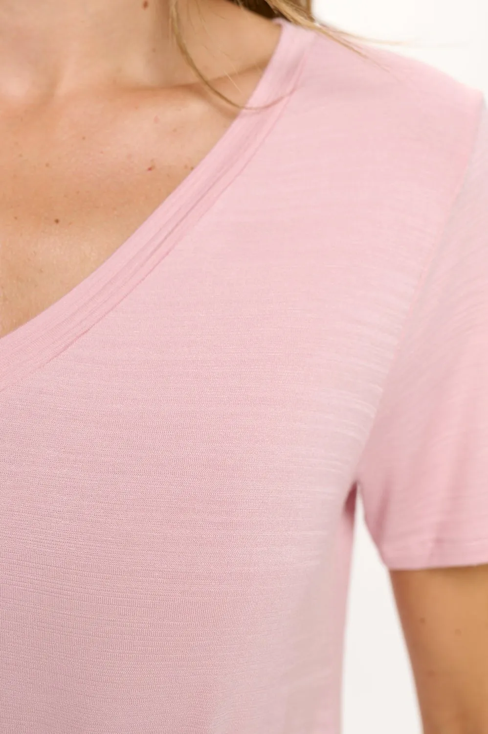 Kaia Twisted Knot V-Neck Slub Top