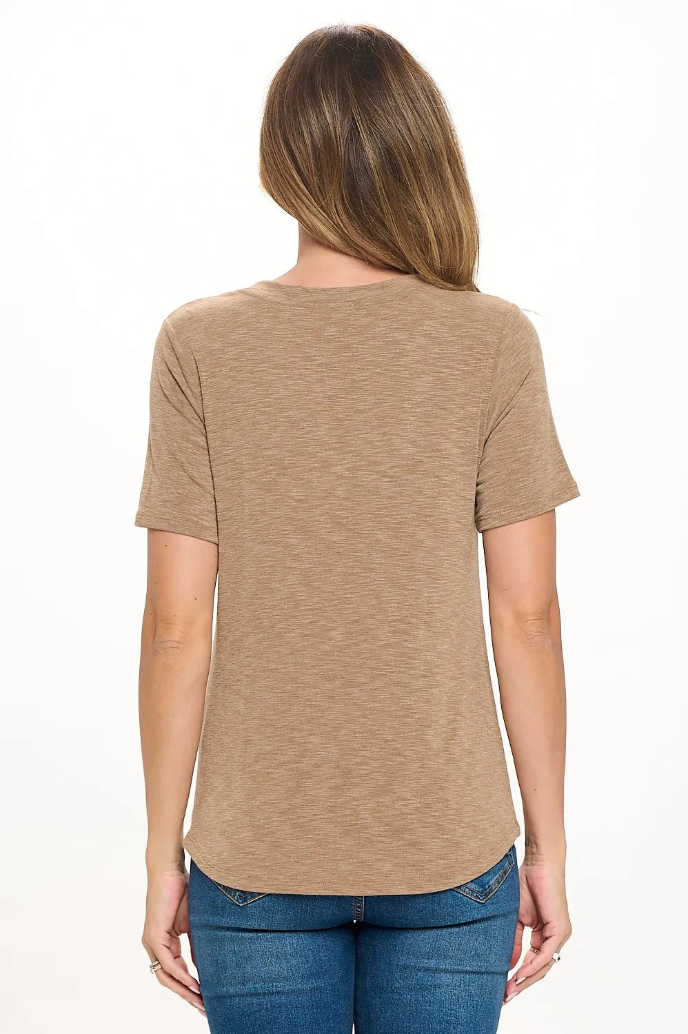 Kaia Twisted Knot V-Neck Slub Top
