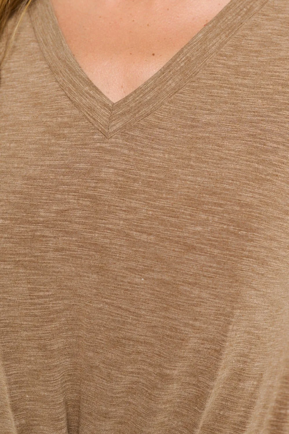 Kaia Twisted Knot V-Neck Slub Top