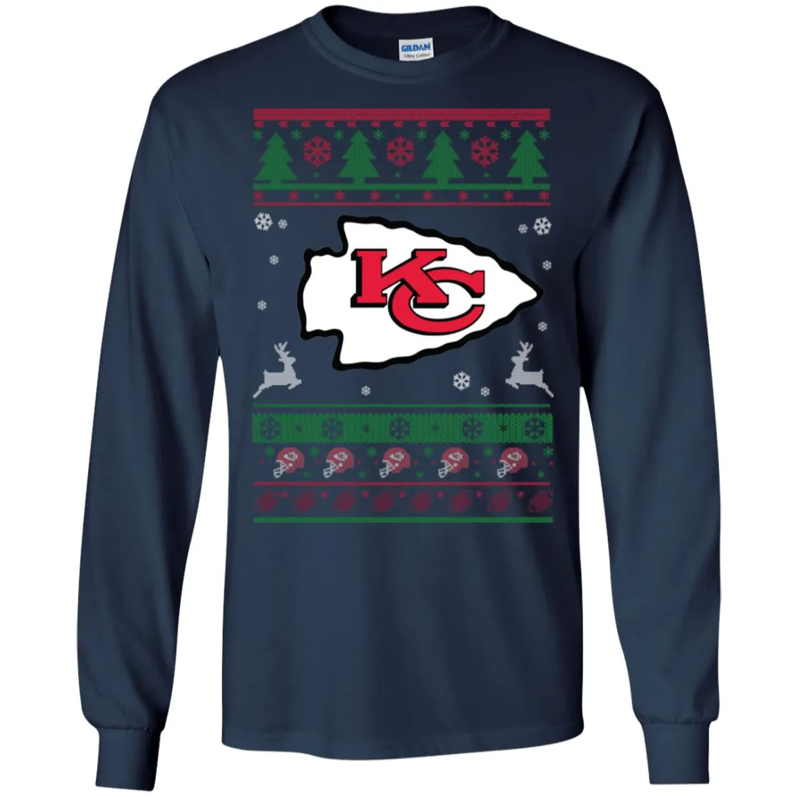 Kansas City Chiefs Logo Football Teams Ugly Christmas Sweater Men Long SLeeve Shirt