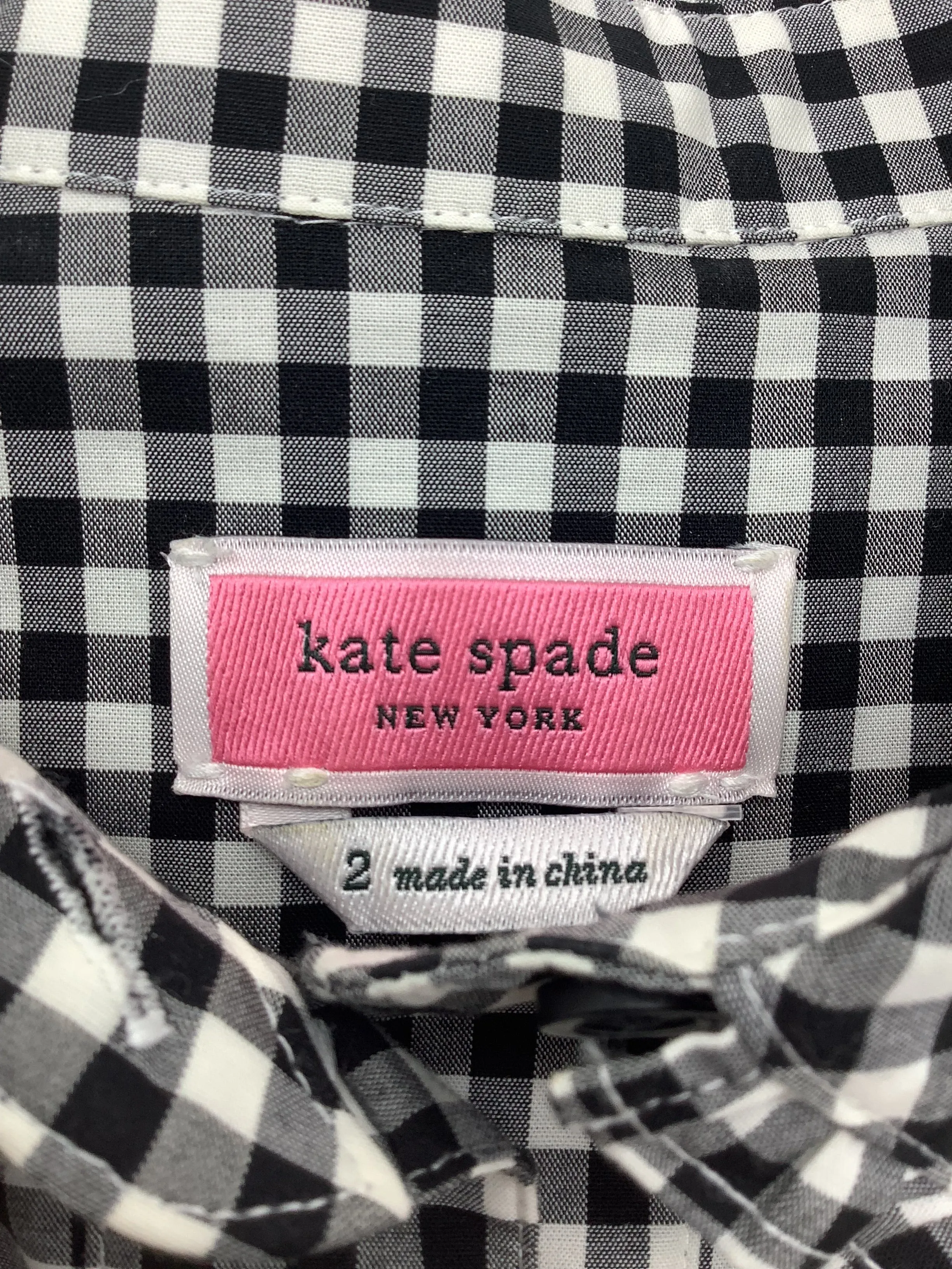 Kate Spade Plaid Print Button Up Top Size: XS, 2