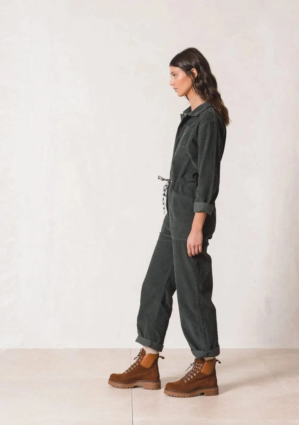 Khaki Cord Jumpsuit | Indi & Cold
