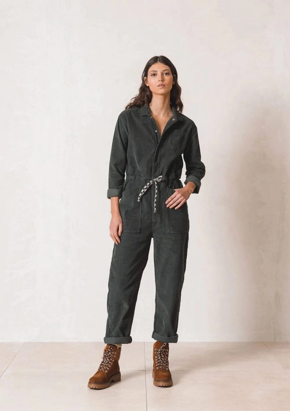 Khaki Cord Jumpsuit | Indi & Cold