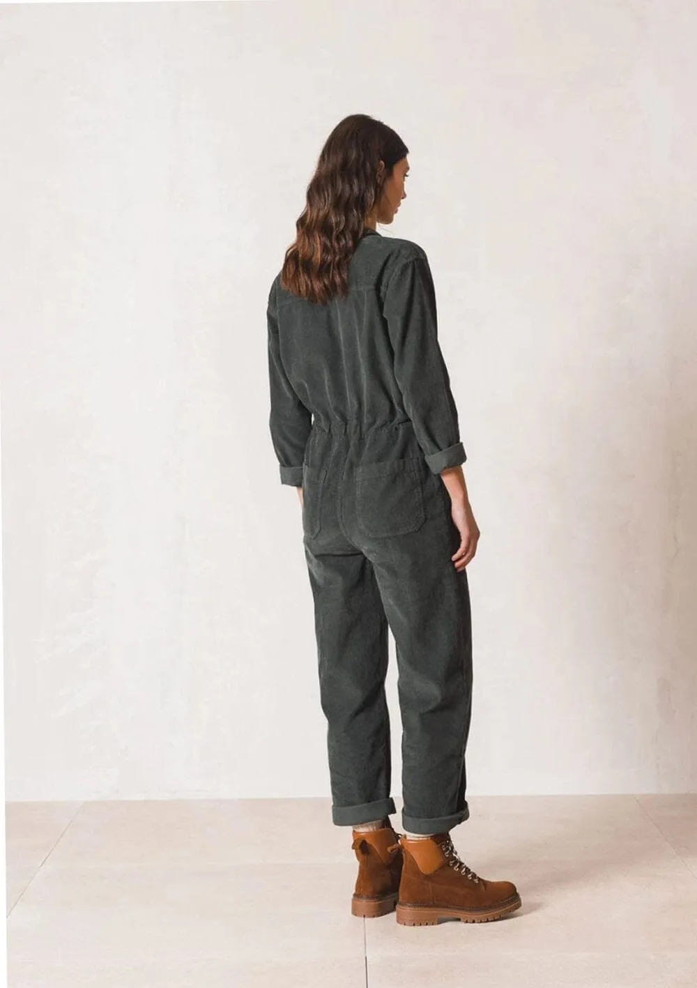 Khaki Cord Jumpsuit | Indi & Cold