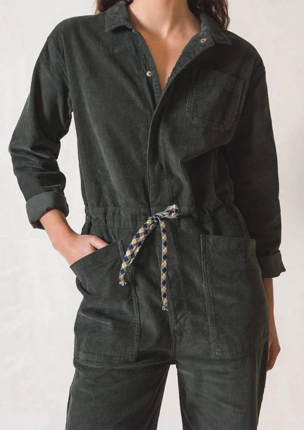 Khaki Cord Jumpsuit | Indi & Cold