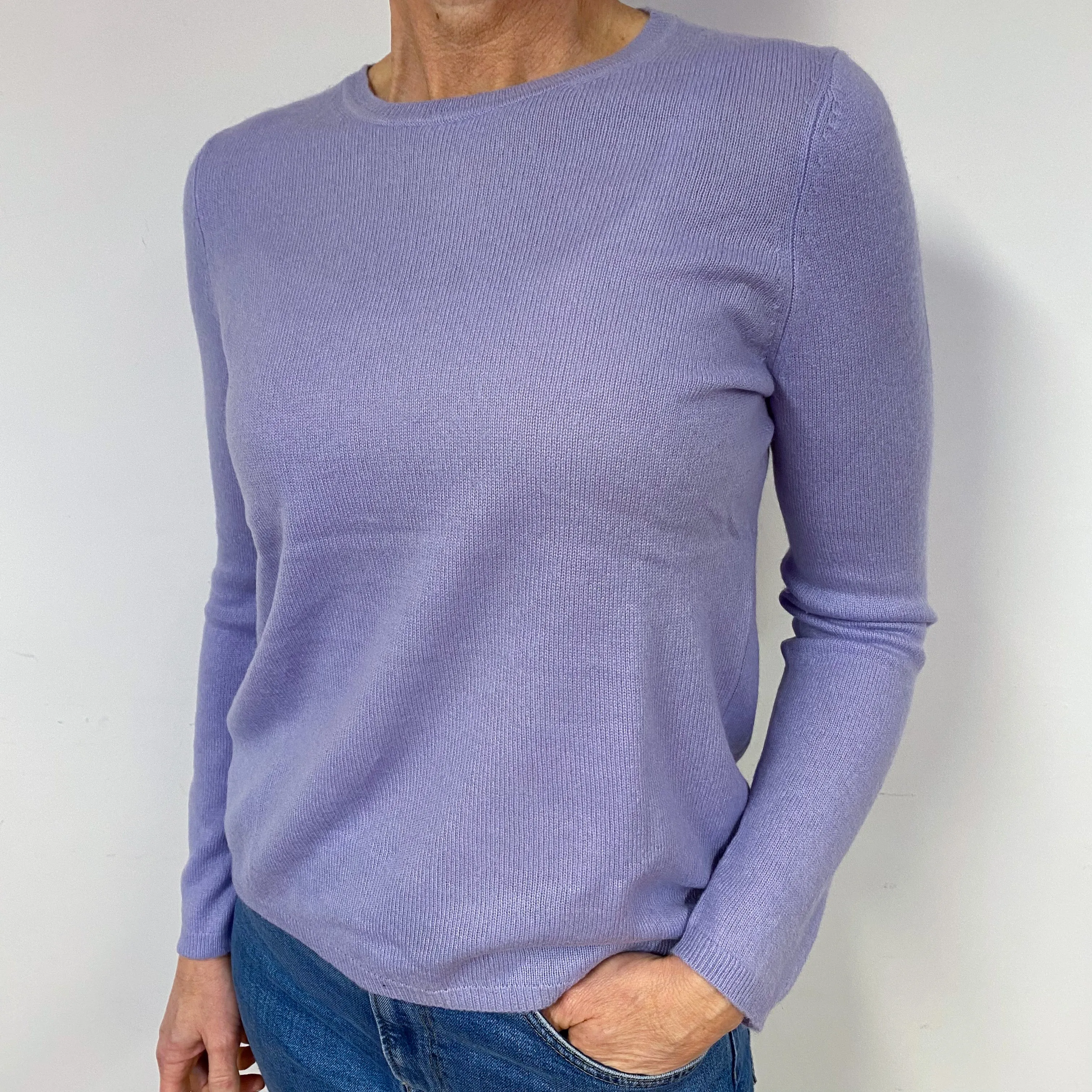 Lilac Cashmere Crew Neck Jumper Medium