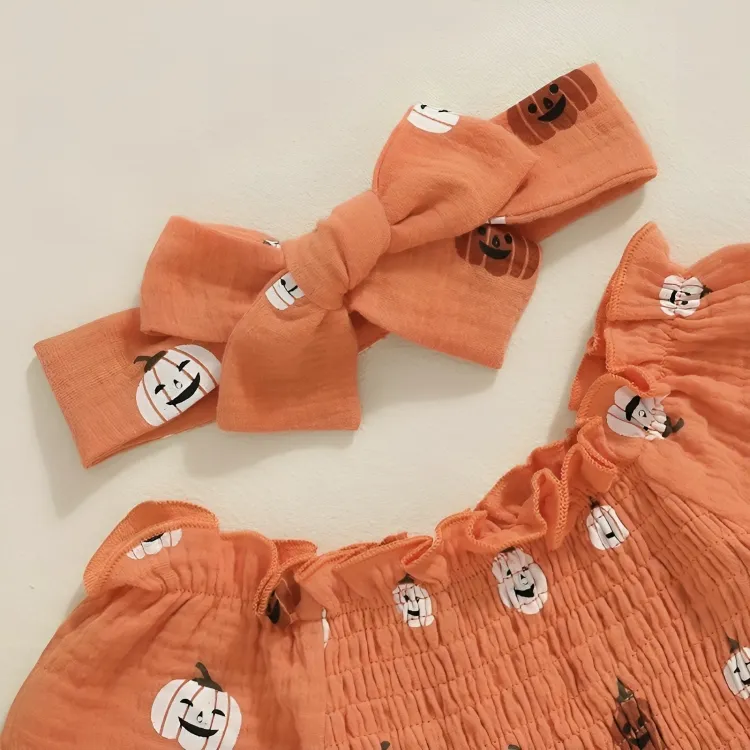 Long Sleeve Halloween Baby Bodysuit Dress
