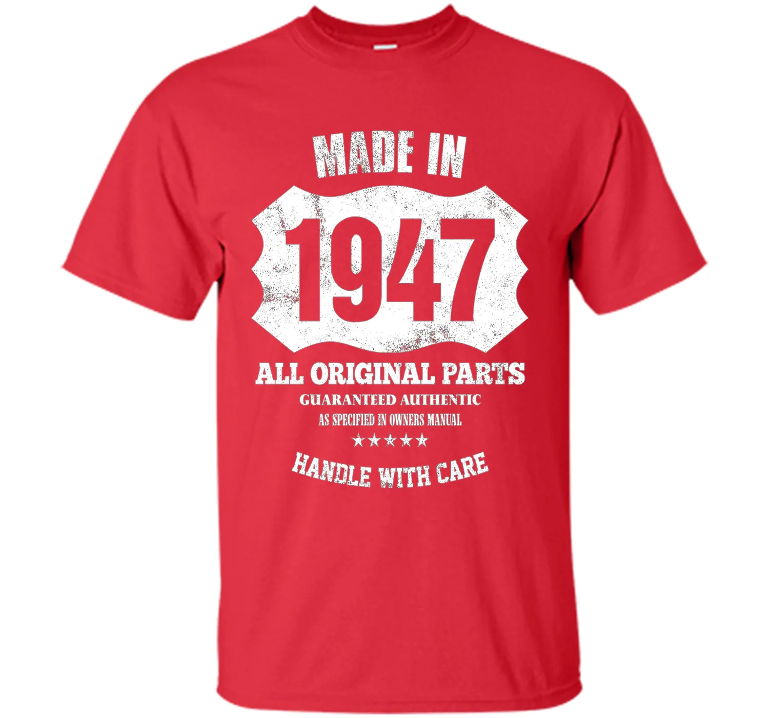 Made 1947 Original Parts 70th Birthday 70 Years Old T-Shirt