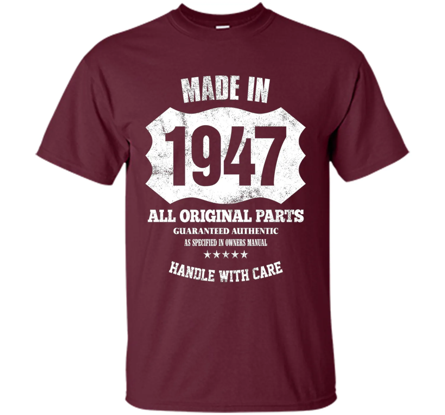 Made 1947 Original Parts 70th Birthday 70 Years Old T-Shirt