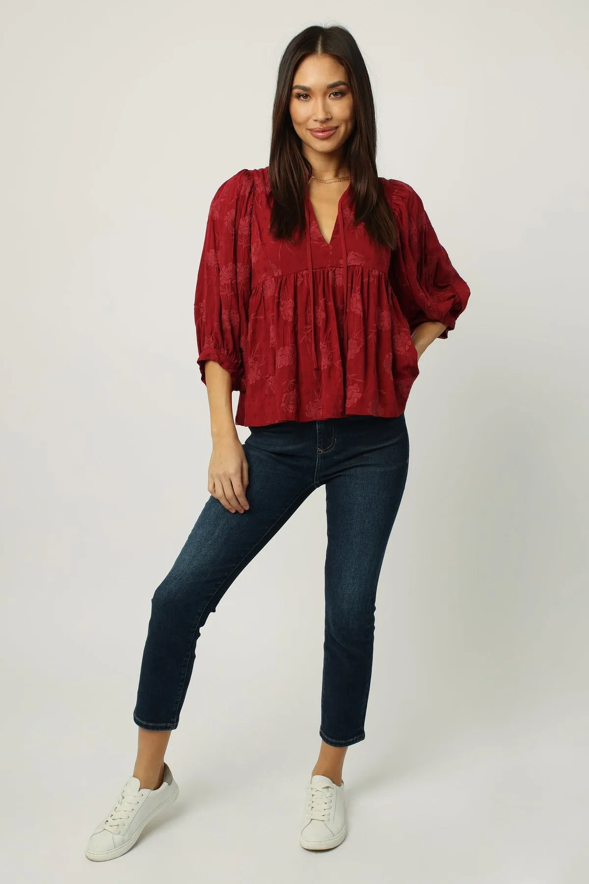 Malia Red Dahlia Top