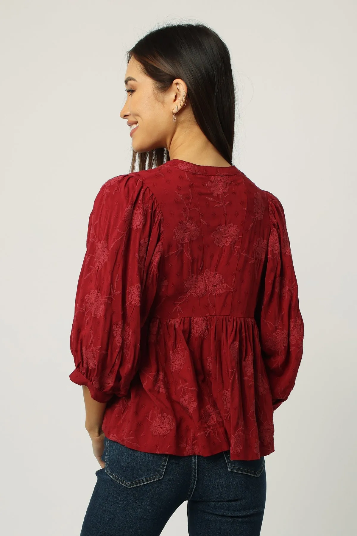 Malia Red Dahlia Top