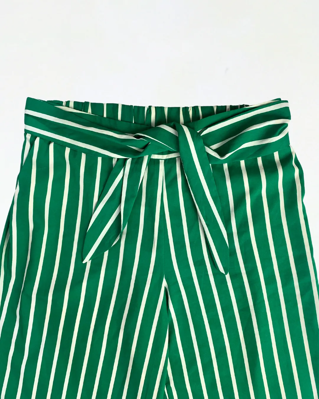 Mango Green Striped Trousers