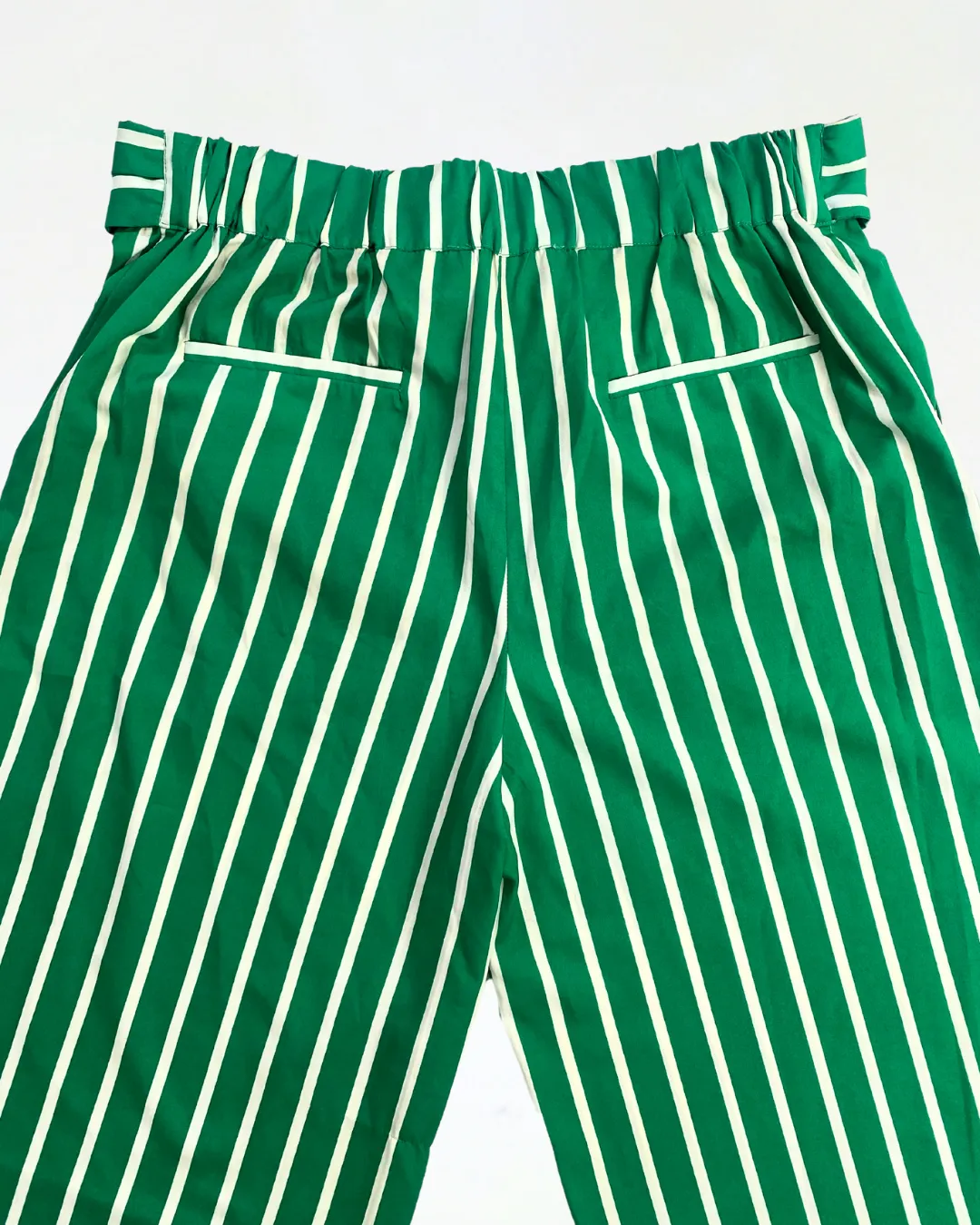 Mango Green Striped Trousers