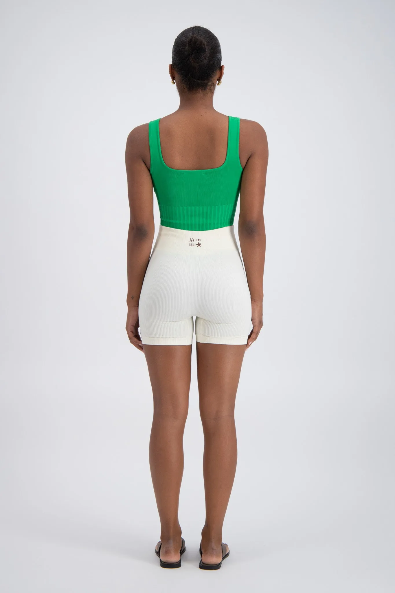 Minori Rib Knit Bodysuit Green