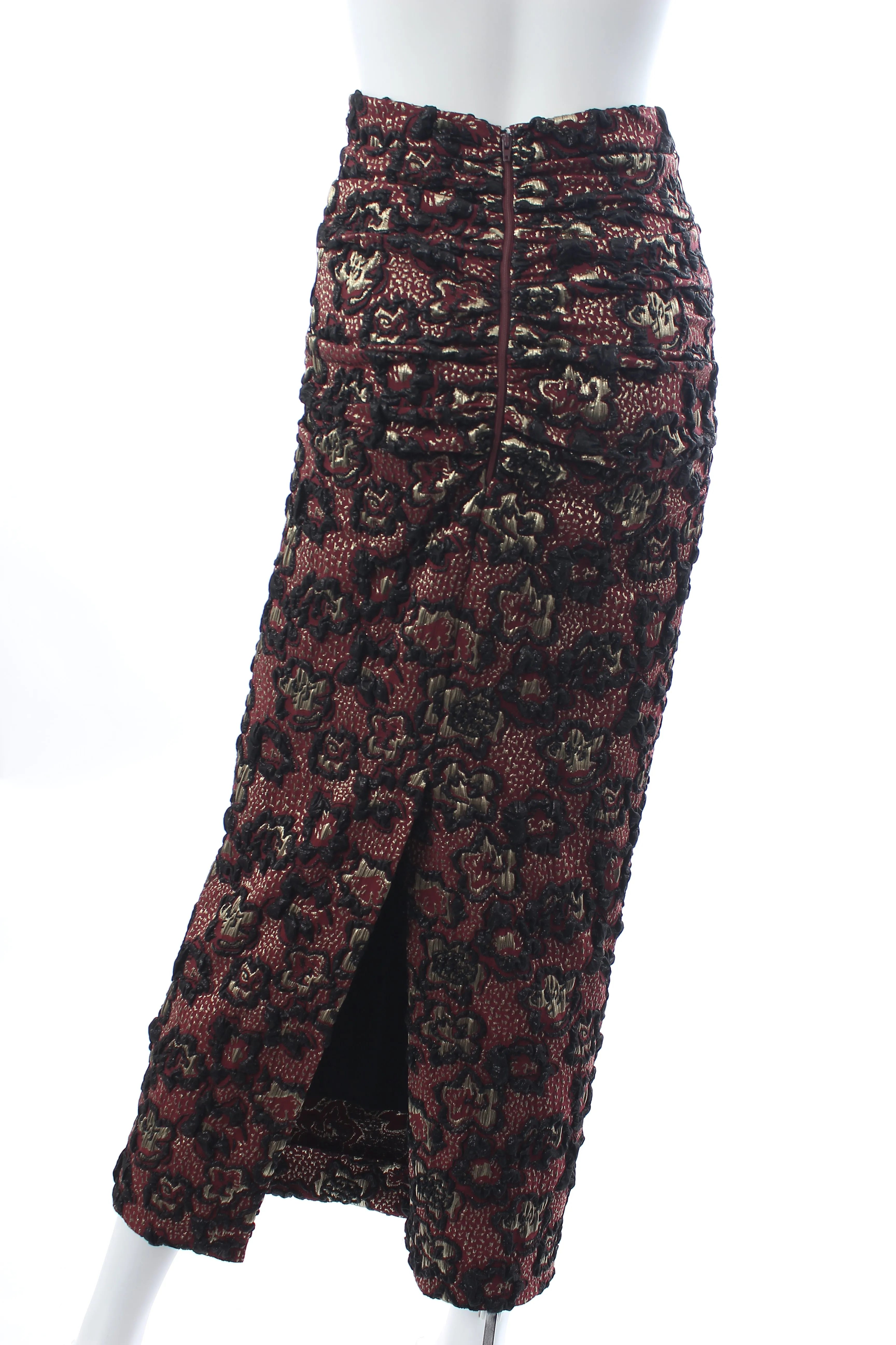 Miu Miu Metallic Brocade Midi Skirt