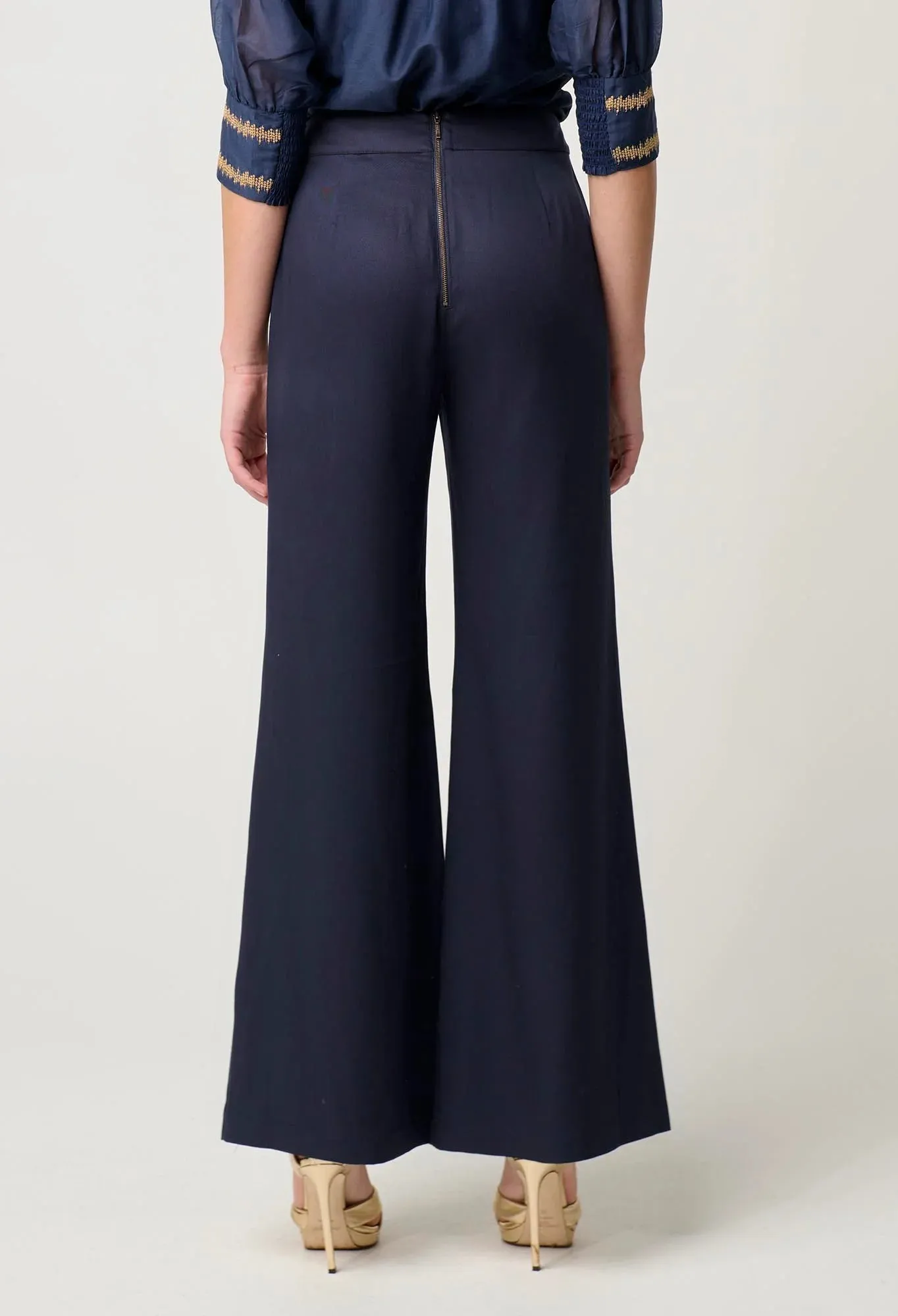 MUSTIQUE TENCEL EMBROIDERED PANT | Ink