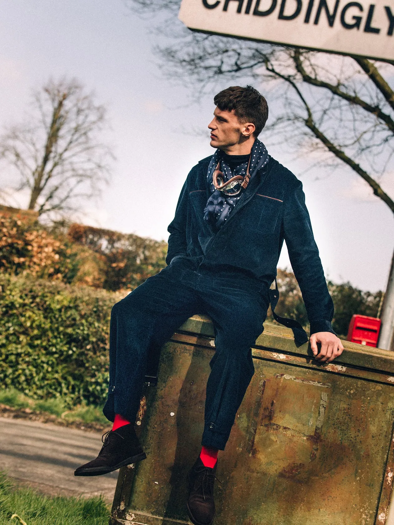 Navy Corduroy Overall