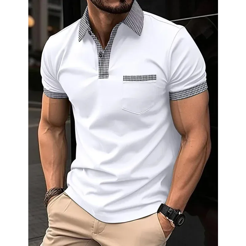 New Men's Short-Sleeved Polo Shirt-Summer Stand Collar T Shirt