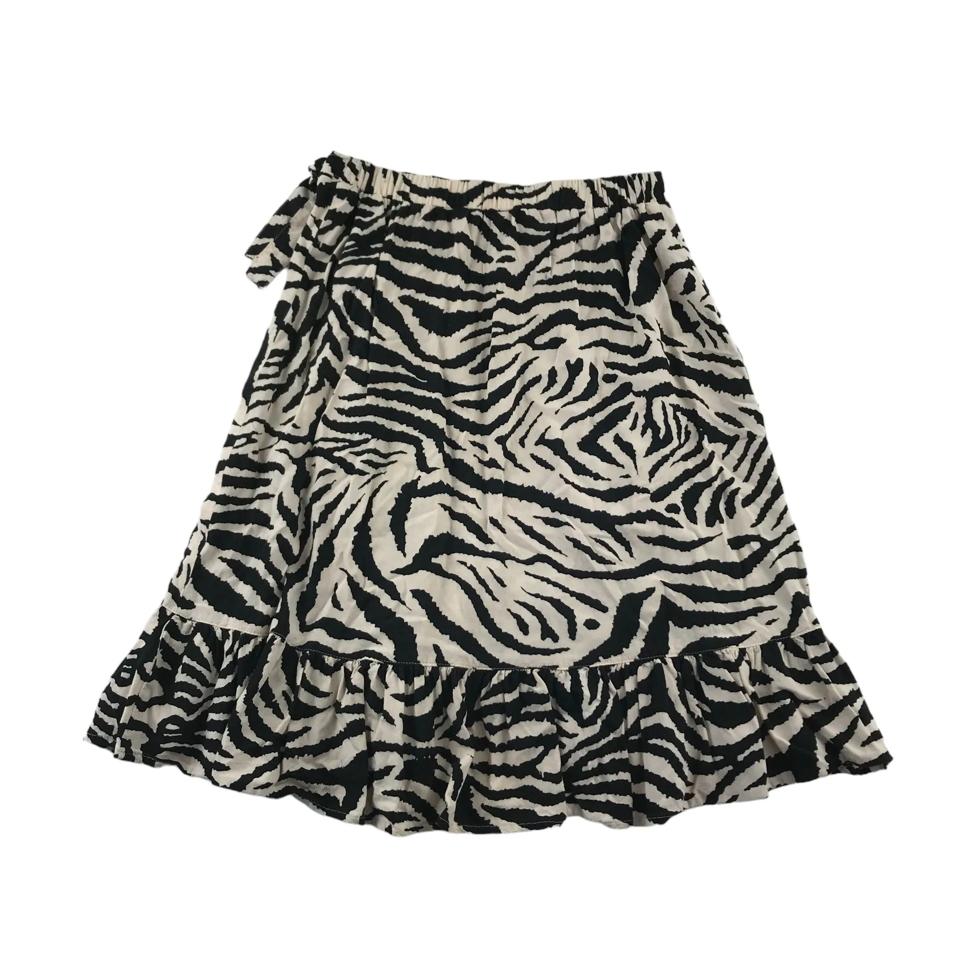 Next Skirt Age 9 Black and Cream Zebra Stripes Pattern Midi Style