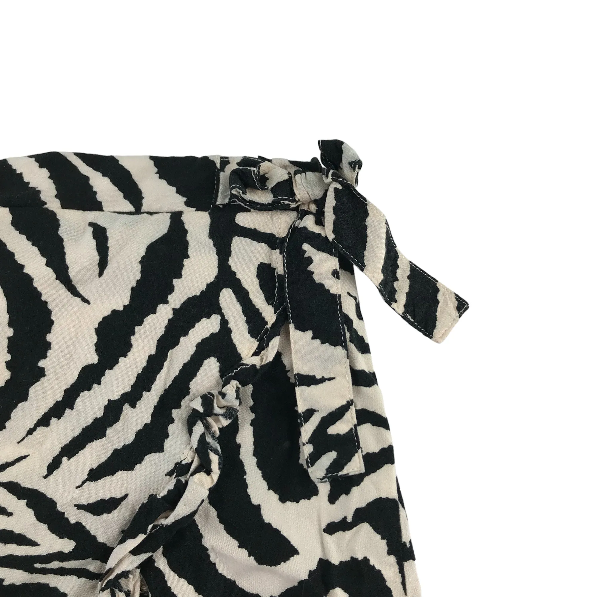 Next Skirt Age 9 Black and Cream Zebra Stripes Pattern Midi Style