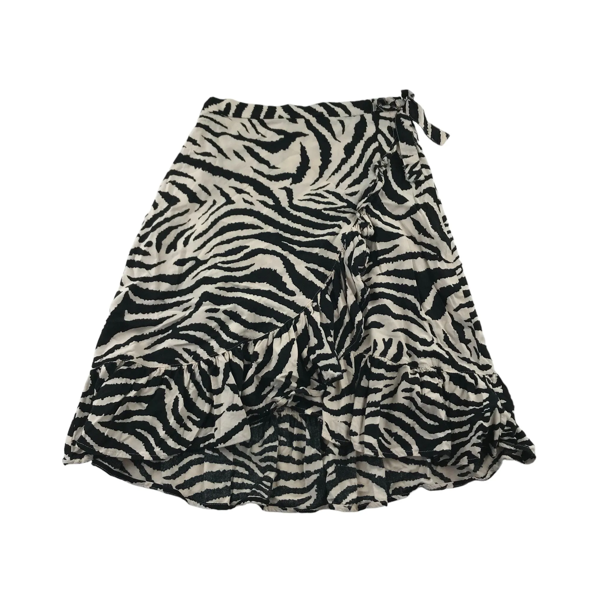 Next Skirt Age 9 Black and Cream Zebra Stripes Pattern Midi Style