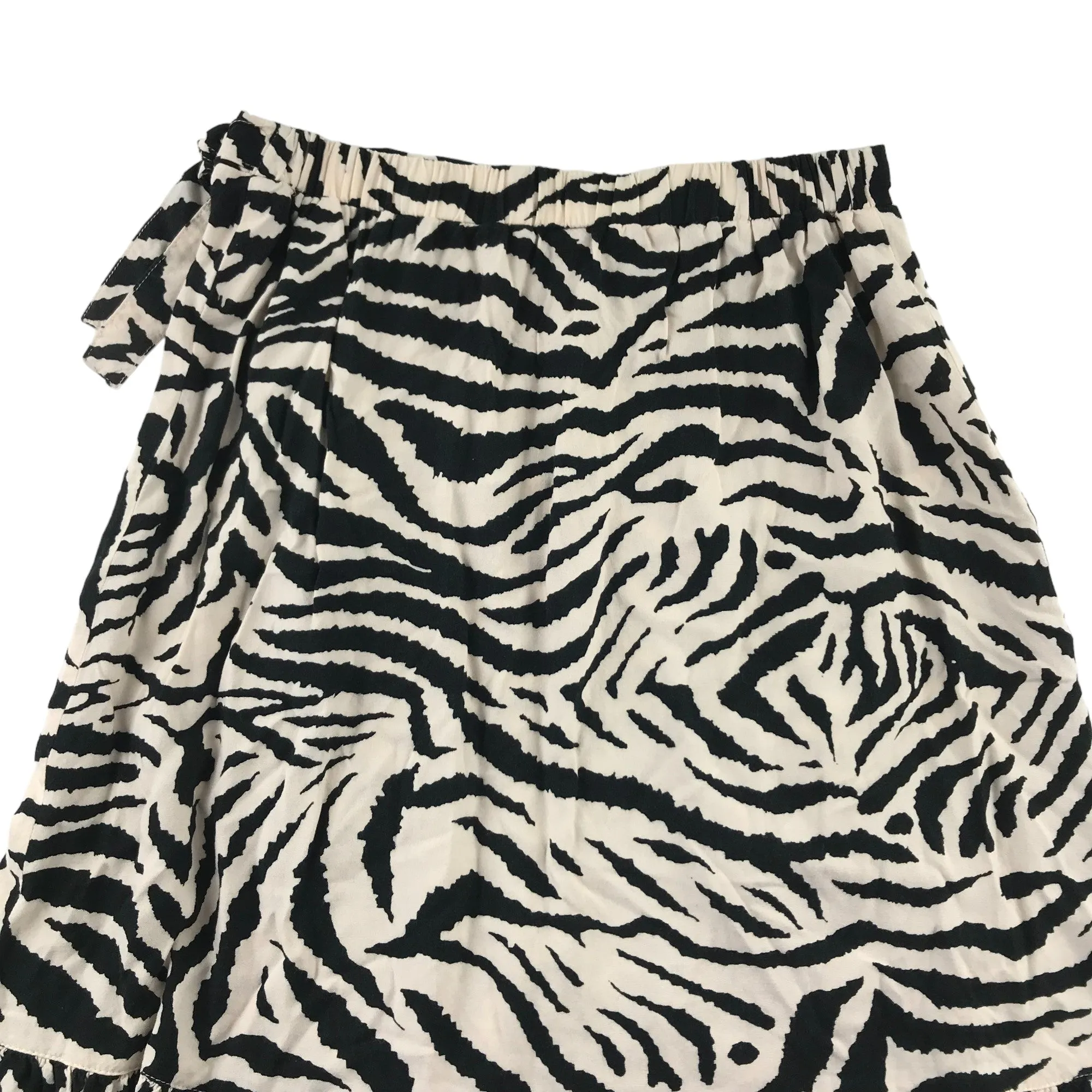 Next Skirt Age 9 Black and Cream Zebra Stripes Pattern Midi Style