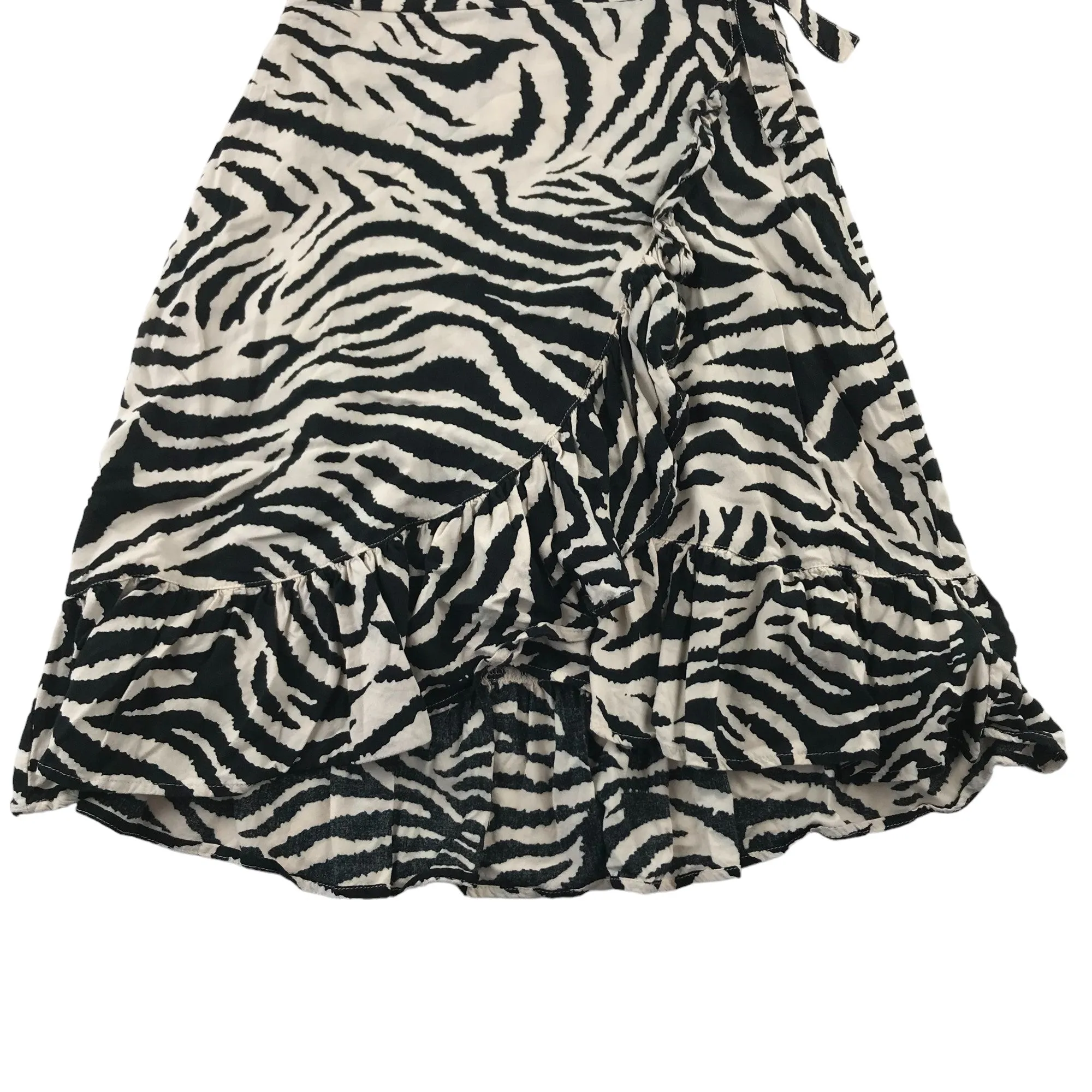 Next Skirt Age 9 Black and Cream Zebra Stripes Pattern Midi Style