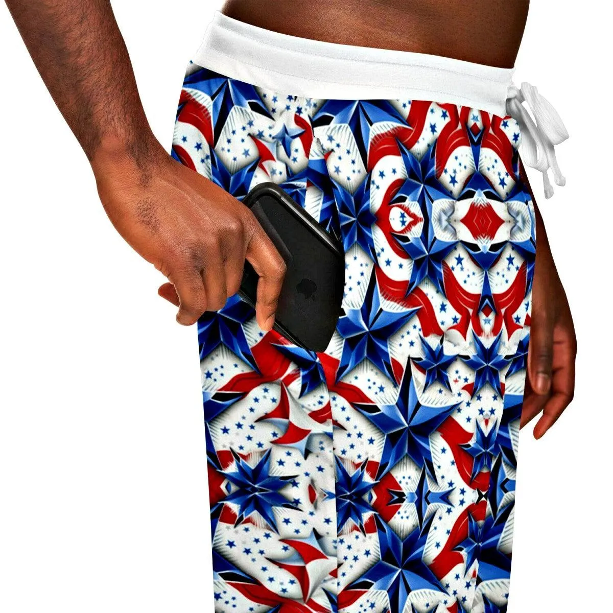 Patriotic Stars and Stripes Athletic Jogger Sweatpants